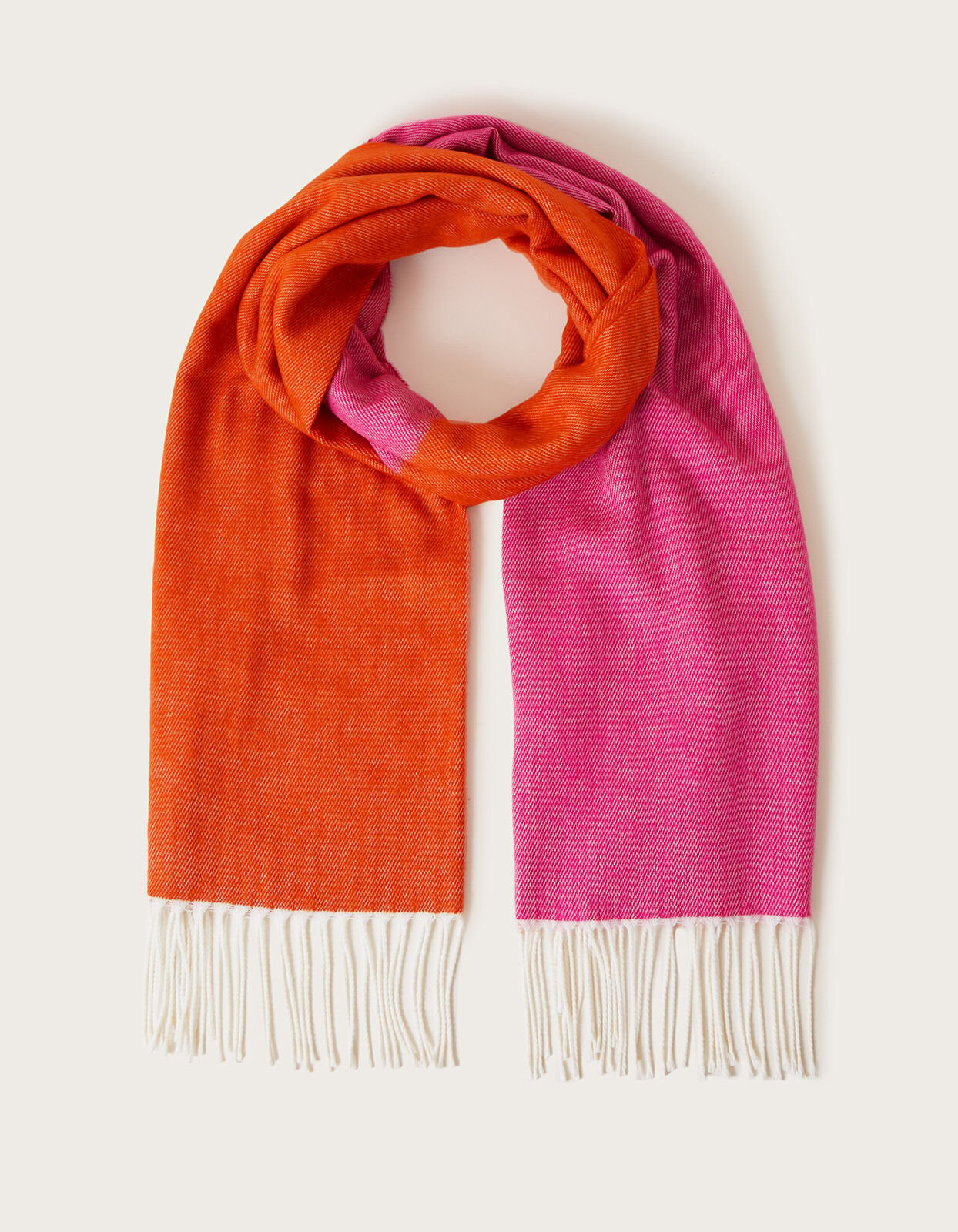 Monsoon Midweight Two-Tone Scarf Pink
