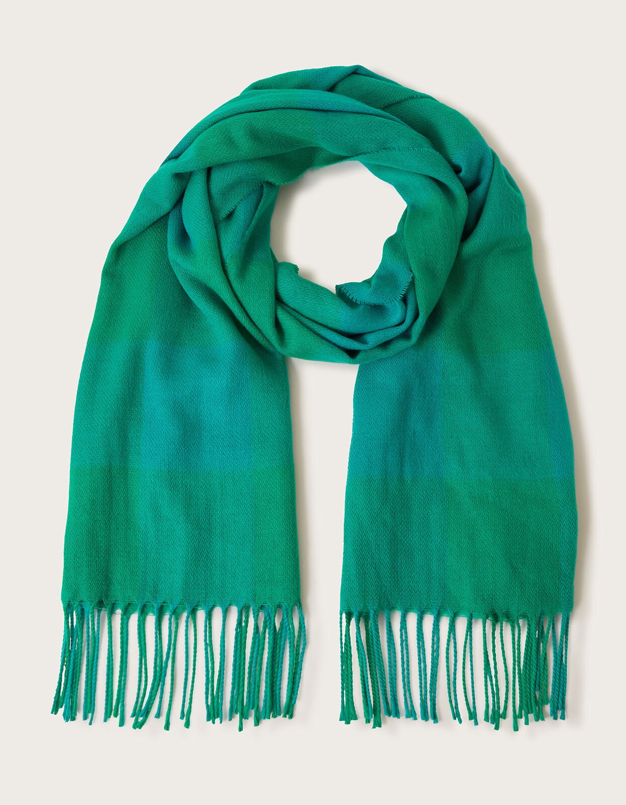 Monsoon Midweight Two-Tone Scarf Green